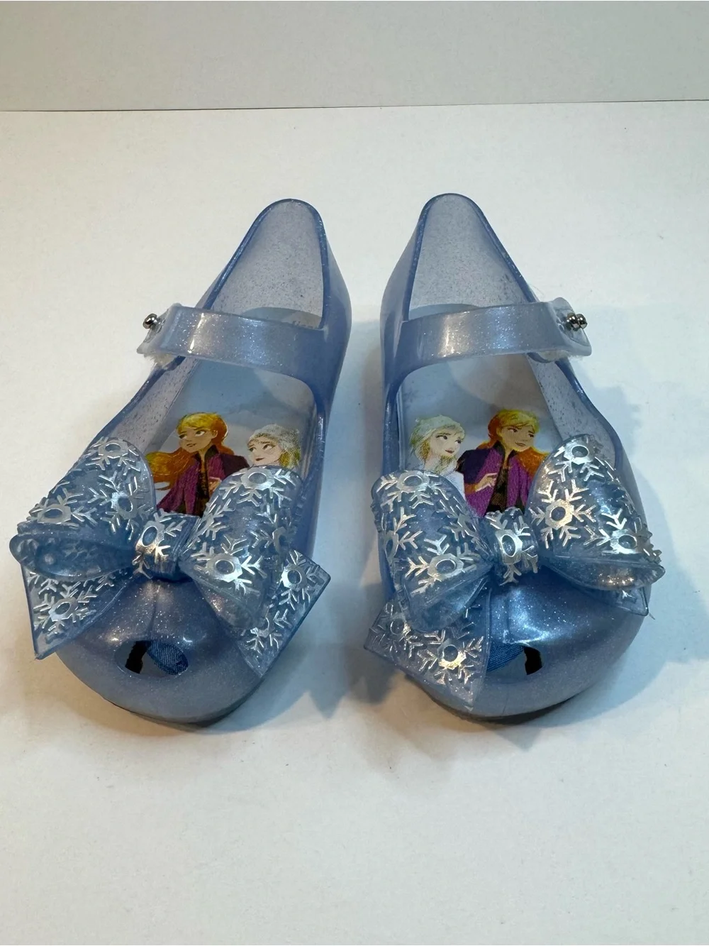 Mini Melissa Ultragirl + Disney Frozen Glitter Bow Maryjane shoes Blue size 8